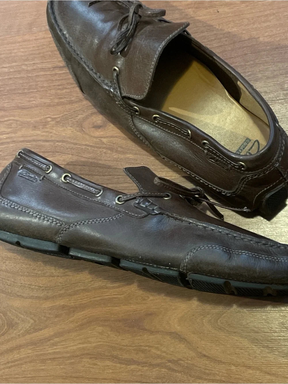 Clarks Brown Leather Moccasin Boat Shoes